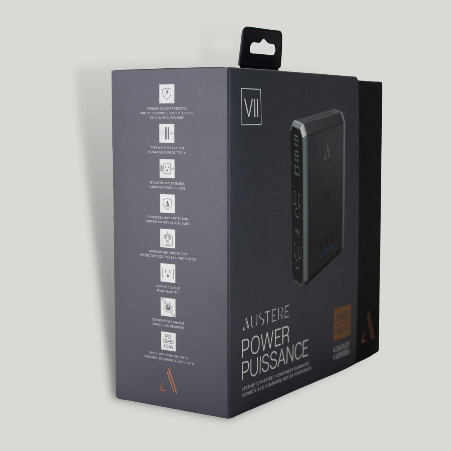 Austere Audio VII Series Power 4-Outlet with Omniport USB+PD45